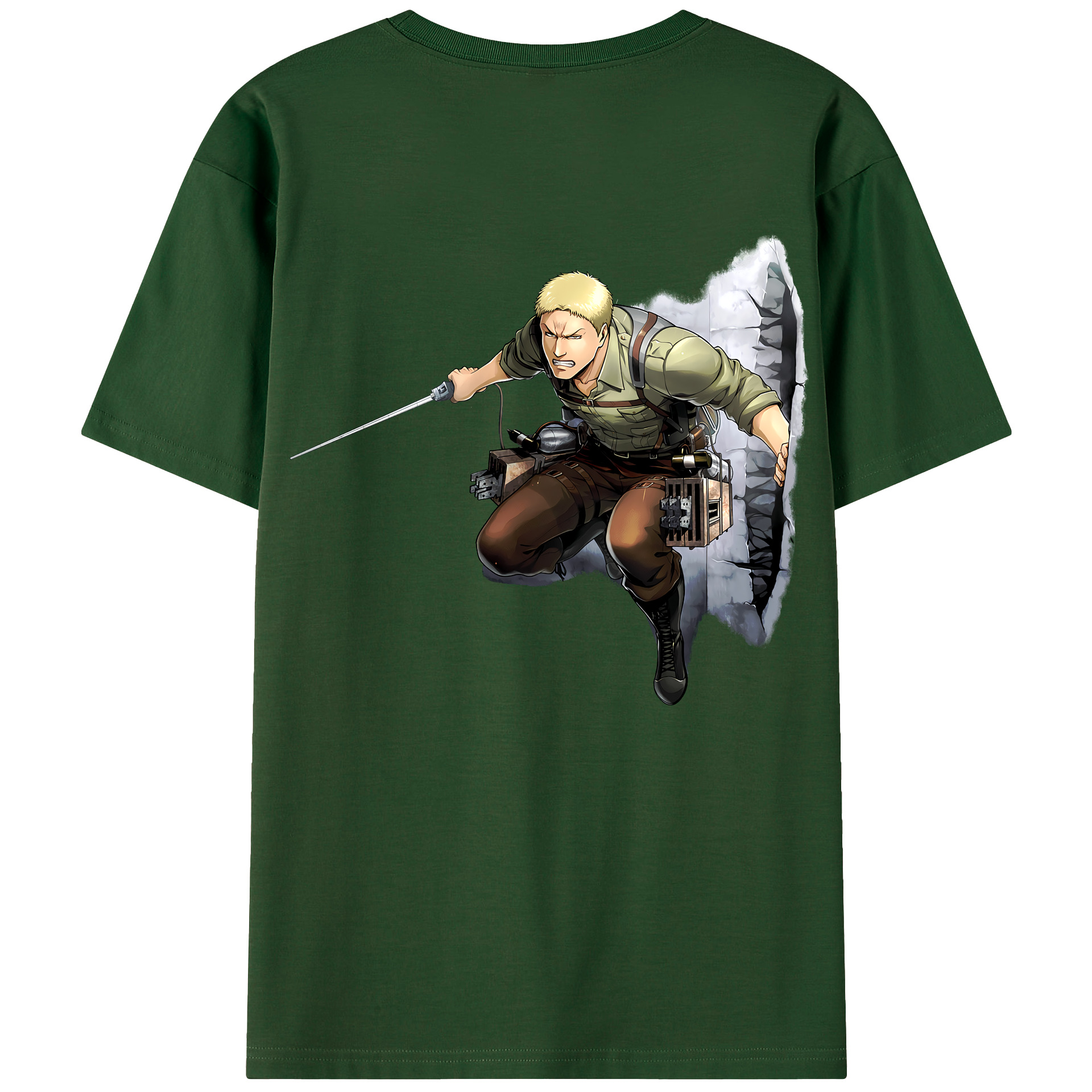 （画像用） 進撃の巨人 ライナー・ブラウン Attack on Titan Reiner Braun 綿100％半袖Tシャツ（背面プリント）